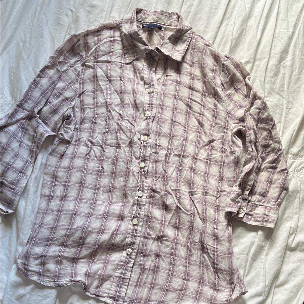 GAP Casual Plaid Shirt - Light Purple